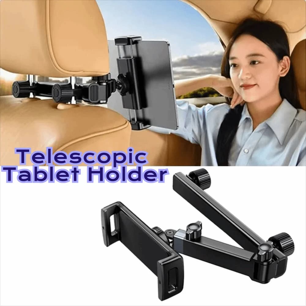Poggiatesta per auto regolabile Supporto per tablet Braccio di prolunga Supporto per telefono pieghevole per sedile posteriore Supporto rotante Facile da installare