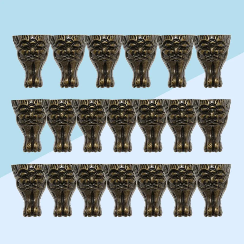 20 pezzi di gambe per mobili in lega di zinco, design a testa di bestia, robuste gambe di supporto per divano, accessori di ricambio in ferro per mobili, bronzo 27x16mm