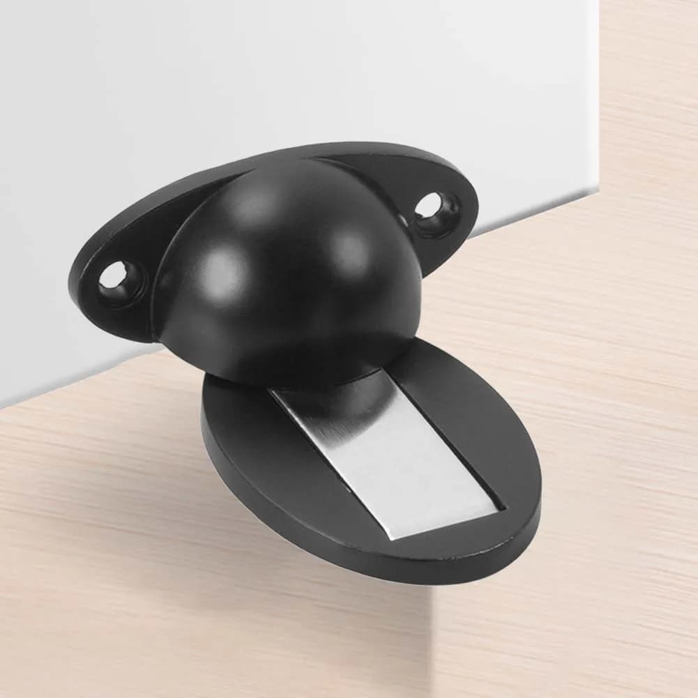 Magnetic Door Stopper 2 Pack No Drill Zinc Alloy Anticollision Door Holder Suitable for Office and Hotel Doors