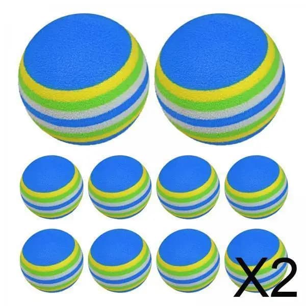 2x10 Palline da Golf, Regalo per Golfisti, Allenamento Golf per Indoor Driving Range e Giardino, Blu