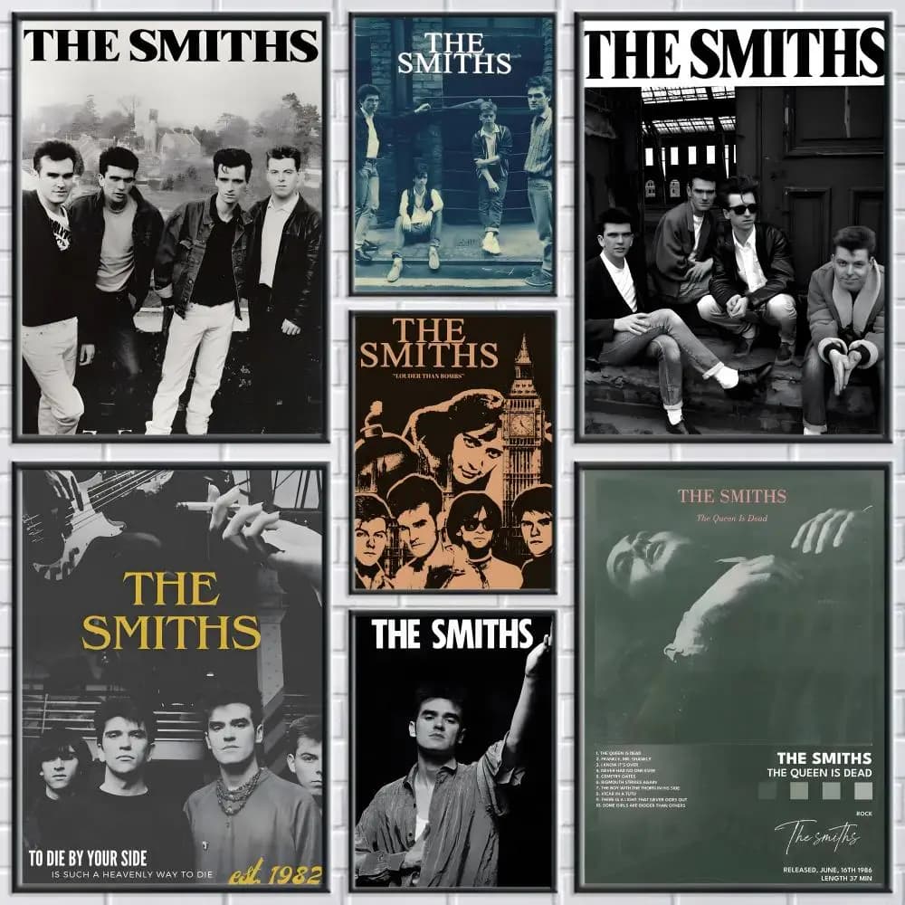Dipinto calligrafico della band rock The S-Smiths, arte su tela impermeabile, senza pieghe, da appendere alla parete per la decorazione della casa, del soggiorno e della camera da letto