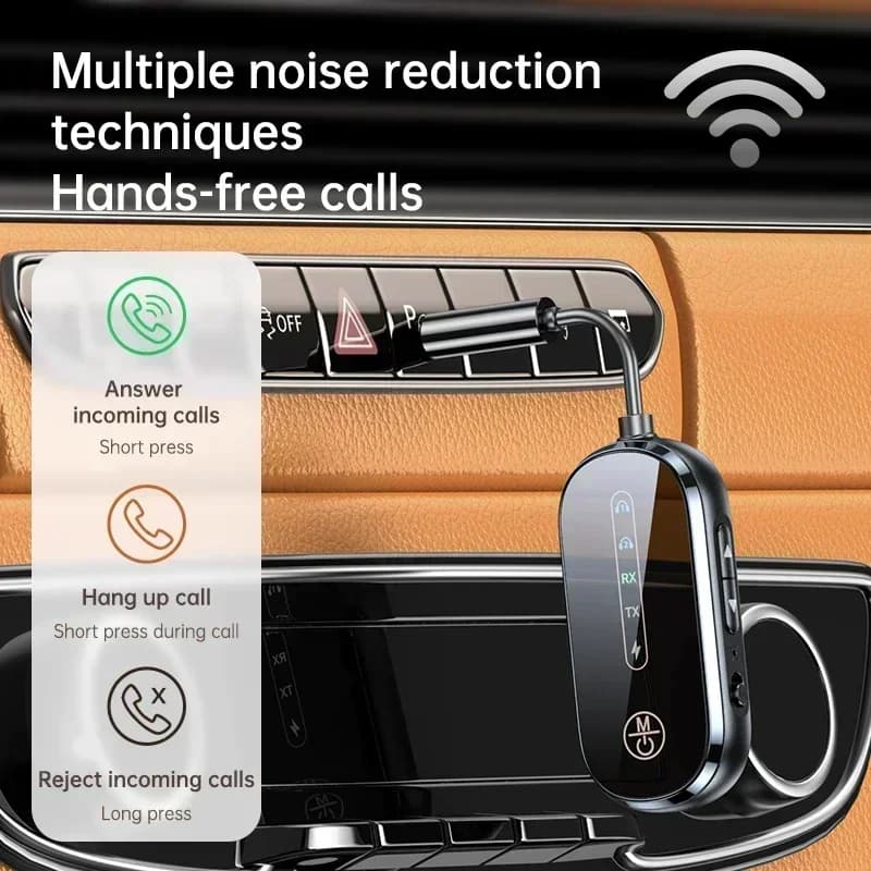 Ricevitore trasmettitore audio Bluetooth 5.4 2 in 1 Jack AUX da 3,5 mm Adattatore wireless per aereo Microfono per TV Kit per auto Altoparlante PC Cuffie