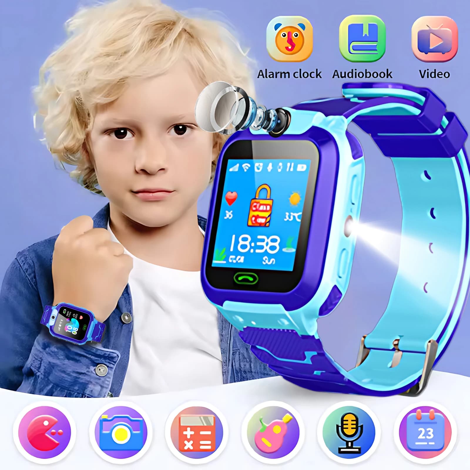 Q12B SIM Astuto Della Vigilanza Per Bambini GPS WIFI Videochiamata SOS IP67 Impermeabile Bambino Smartwatch Telecamera Monitor Tracker Posizione Orologio Del Telefono