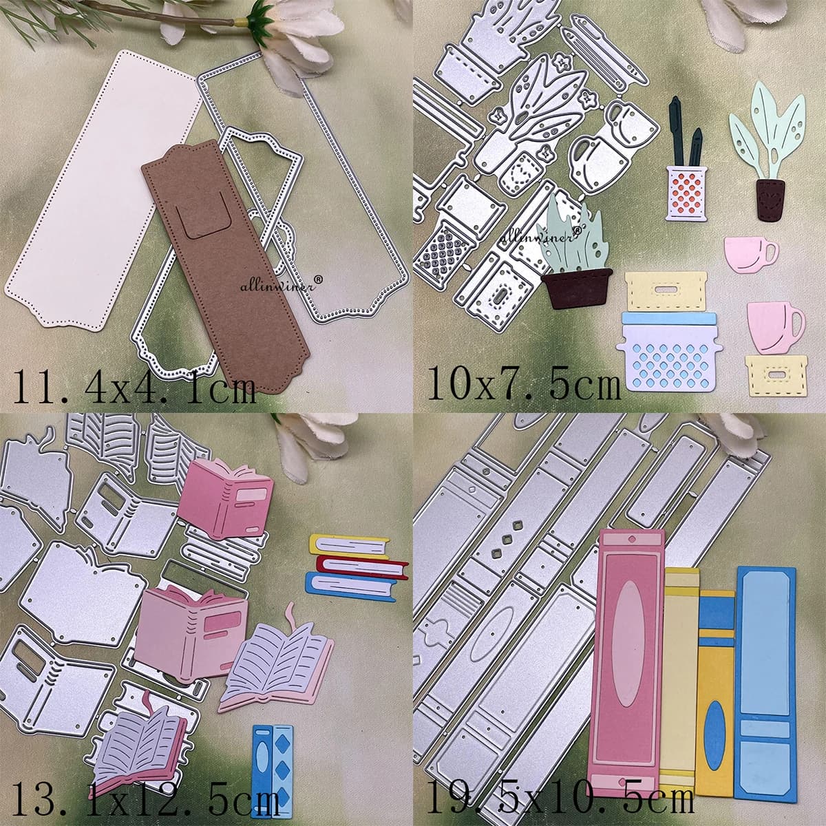 New book storage box label DIY Metal Cutting Matrix scrapbook paper embossed book pattern craft stencil dies