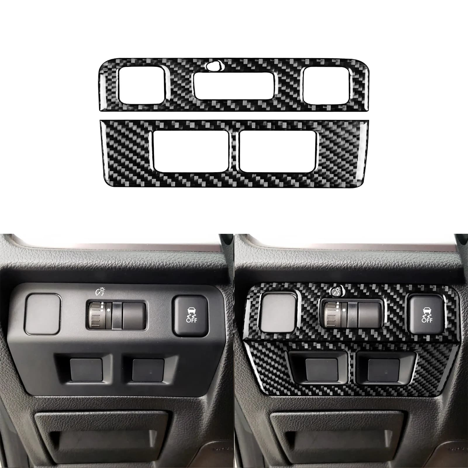 Per Subaru Impreza 2012-2016 Per XV Crosstrek 2013-2017 Accessori Auto Interni In Fibra di Carbonio Faro Interruttore Sul Pannello Adesivo