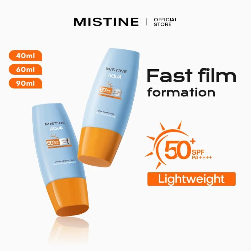 Mistine Facial Sunscreen Tropical Sunscreen Skin Care Sun Portection Moisturizing 12h Long Protection 40-90ml