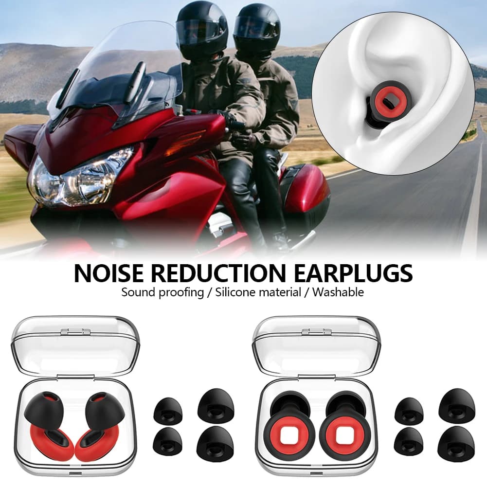 1-2Pairs Sleep Soundproof Earplugs Motorcycle Noise Reduction Earplugs Anti-noise Mute Earplugs Motorcycle Equipment