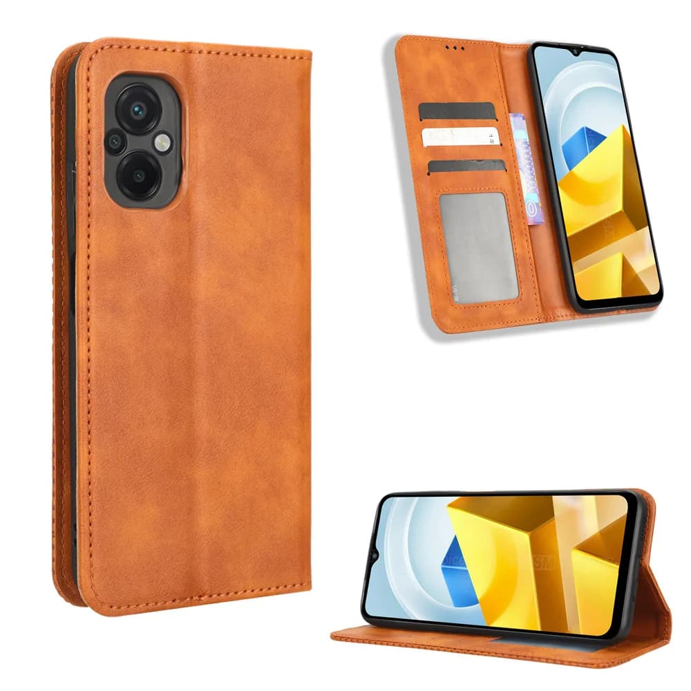 Premium PU leather case for Xiaomi POCO M5 Magnet Flip Book shockproof case wallet for Xiaomi POCO M5S