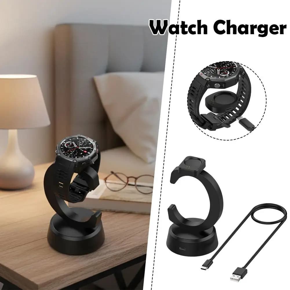 Universal USB Charging Support for Smartwatch from Desk, Compatible with Huami Amazfit T-REX3 Pro, Stable for Home and Office