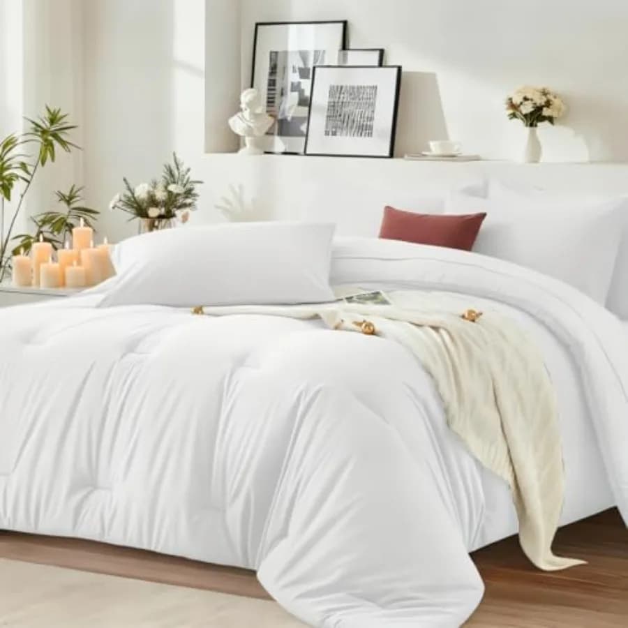 Set Copripiumino 7 Pezzi - Set Letto Completo Morbido e Lussuoso con Copripiumino Alternativo alla Piuma e Lenzuolo Piatto