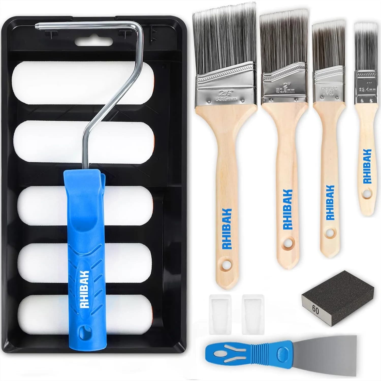 Kit Completo per Pittura con Rulli in Schiuma e Pennelli per Proprietari di Case