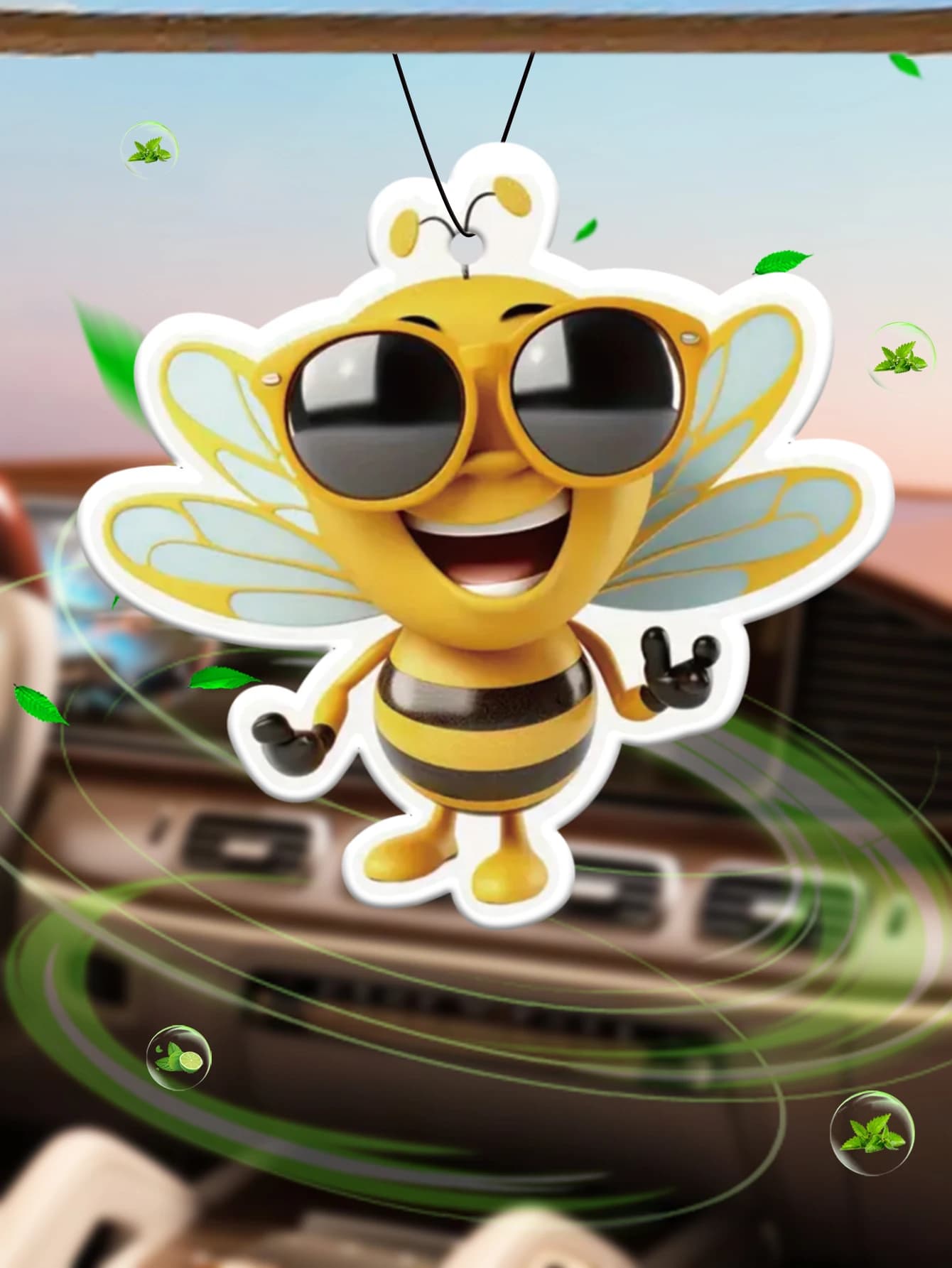 Perfume for Auto Bee Print Intercontinental Hotel (Profume by Hotel) Deodorant for Auto Neutro and Non-Toxic | Natural Essential Oils and Flavored Pastillas for Aromatherapy (Noroili/Pomelo/Cedro) | Hanging model and double use with ventilation clip | Long lasting fragrance for 60-90 Days | Deodorant and Purifier d'Aria | Design by Animation Cartoon | Same fragrance of that other perfume for sale in the store | Creative Gifts