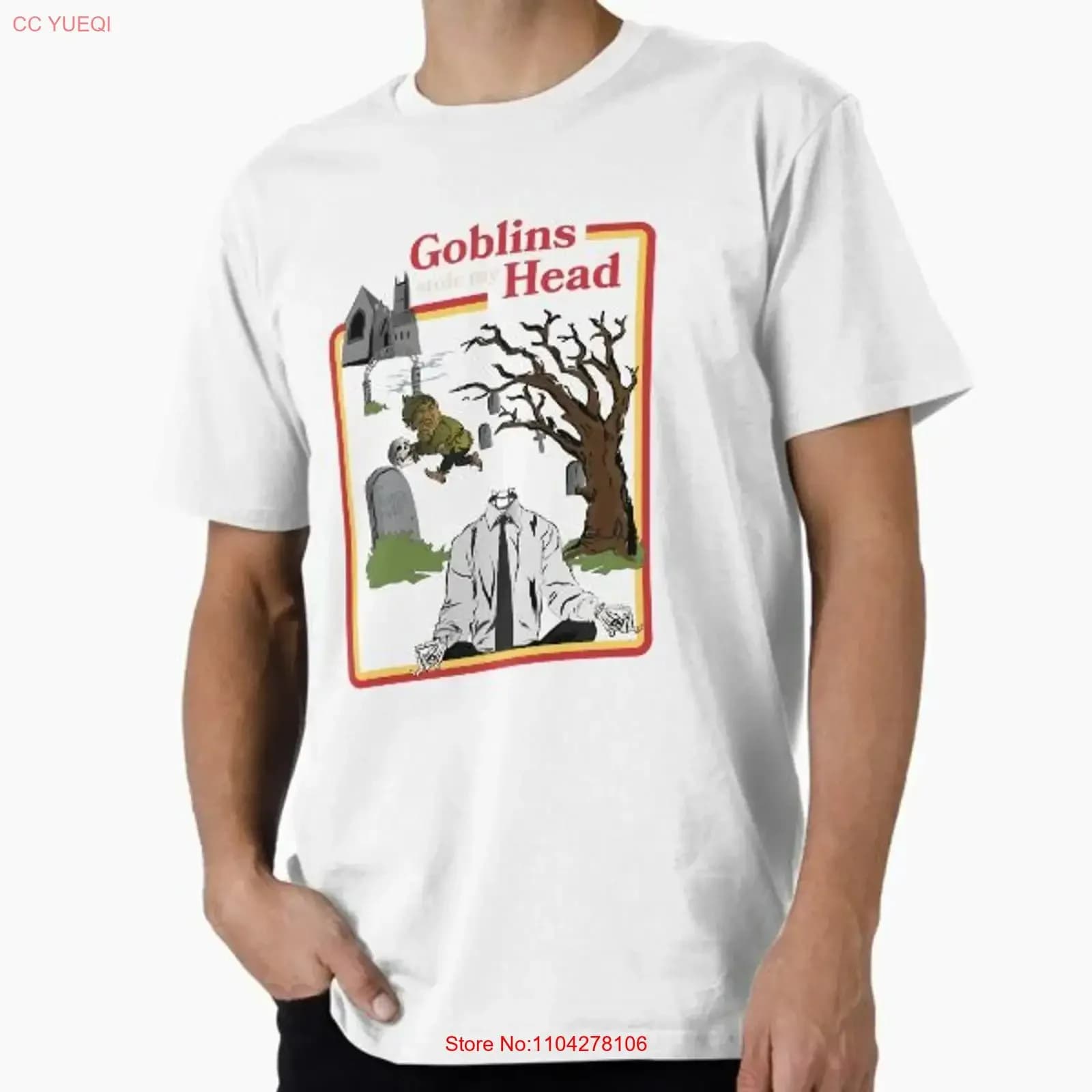 Maglietta da uomo Goblin Have Stole My Head Premium Made in USA, taglie dalla S alla 5XL, vintage, lavata, versatile, elasticizzata, alla moda, unisex, comoda