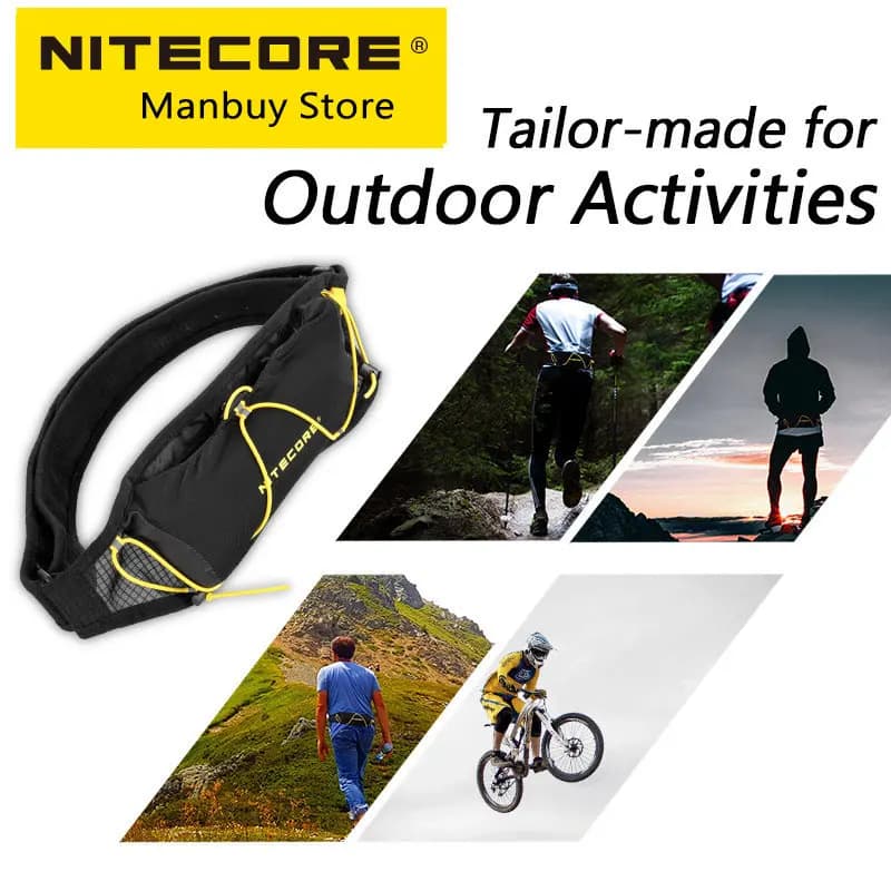 2026 Nitecore BLT10 Running Waist Belt Travel Sport Belt Soft lobster Trekking Pockets for Women's Outdoor Camping Cycling Man