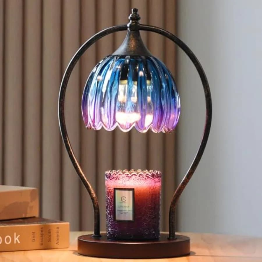 Lampada Scaldacera per Candele con Timer: Scaldacera Dimmerabile per Candele in Barattolo con 2 Lampadine, Regali di Compleanno per Uomini e Donne