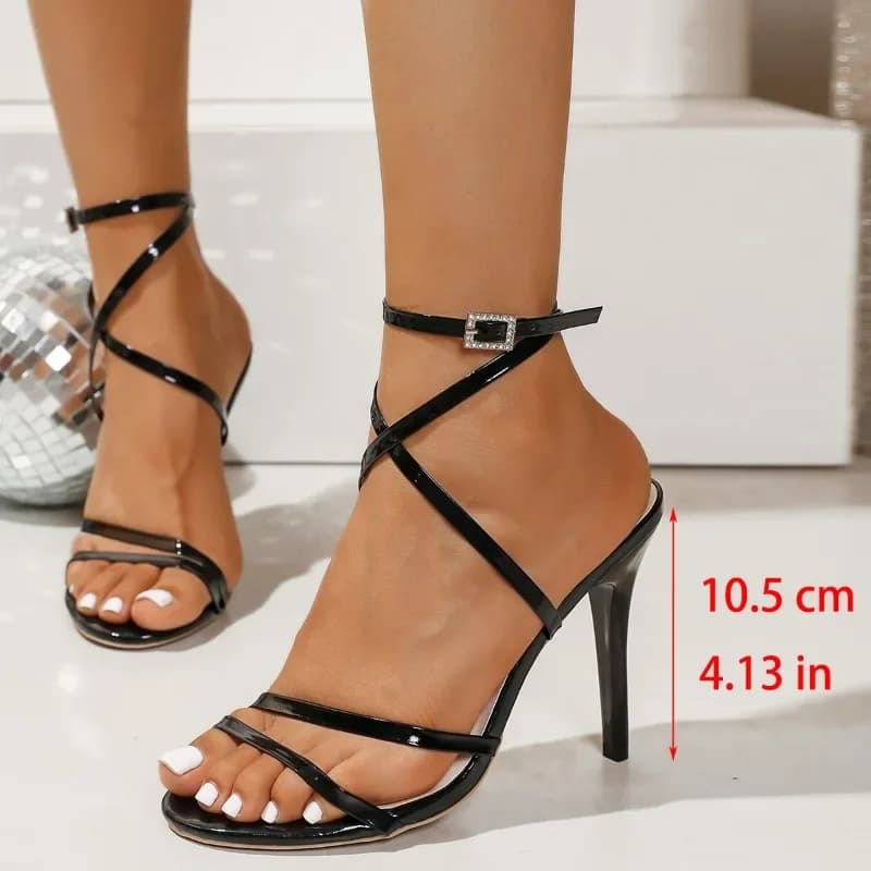 2026 NEW Style New Black Buckle High Heel Sandals Women Summer Outdoor Breathable Skirt Women's High Heels Plus Size