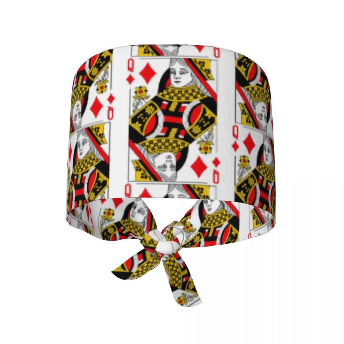 Queen Of Diamonds Mace of Classic Cards Casino Poker Q Diamonds Scrub Hat Doctor Workbeat Surgical Hats Nursing Hats for Dentist
