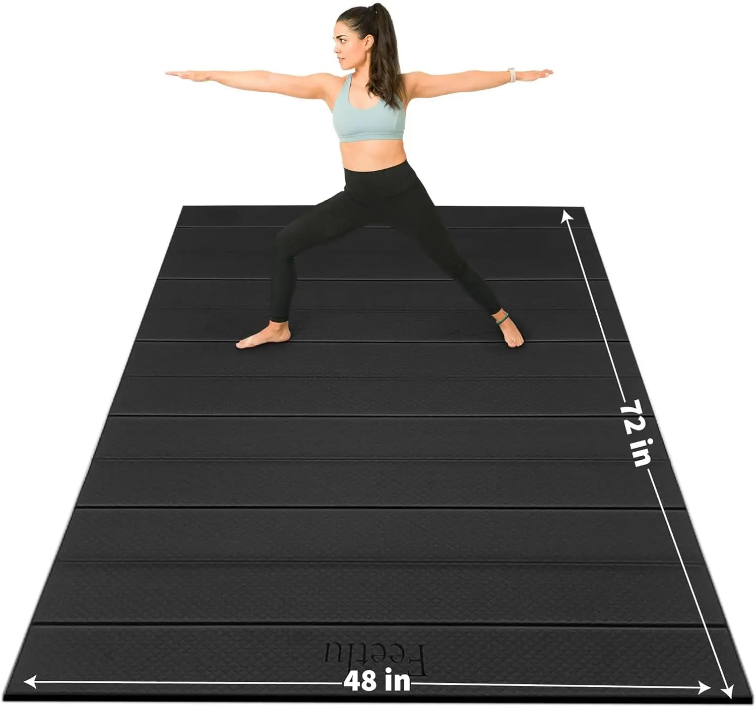 Tappetino Yoga Pieghevole 72x24 Pollici, Spessore 6mm, per Casa, Palestra, Viaggi e Pilates