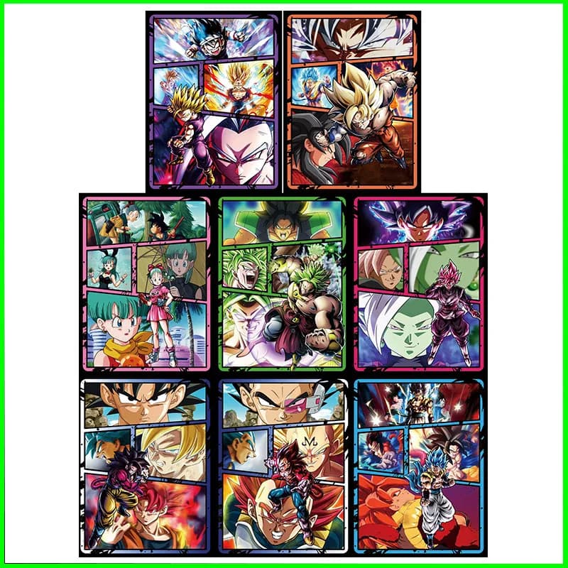 Dragon Ball Carte da collezione Giochi per ragazzi Giocattoli Giochi da tavolo Regali di compleanno Anime fai da te Son Goku Dragon Premium Flash Card 8 pezzi