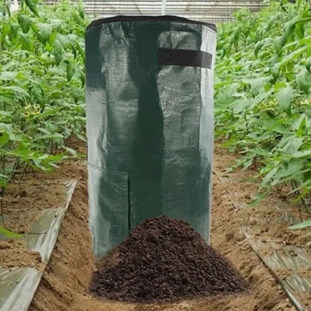 Sacchi per Compostaggio Resistenti all'Usura con Coperchio Sigillato a Zip, Sacchi per Rifiuti da Giardino con Manici, Sacchi Riutilizzabili per Foglie e Prato