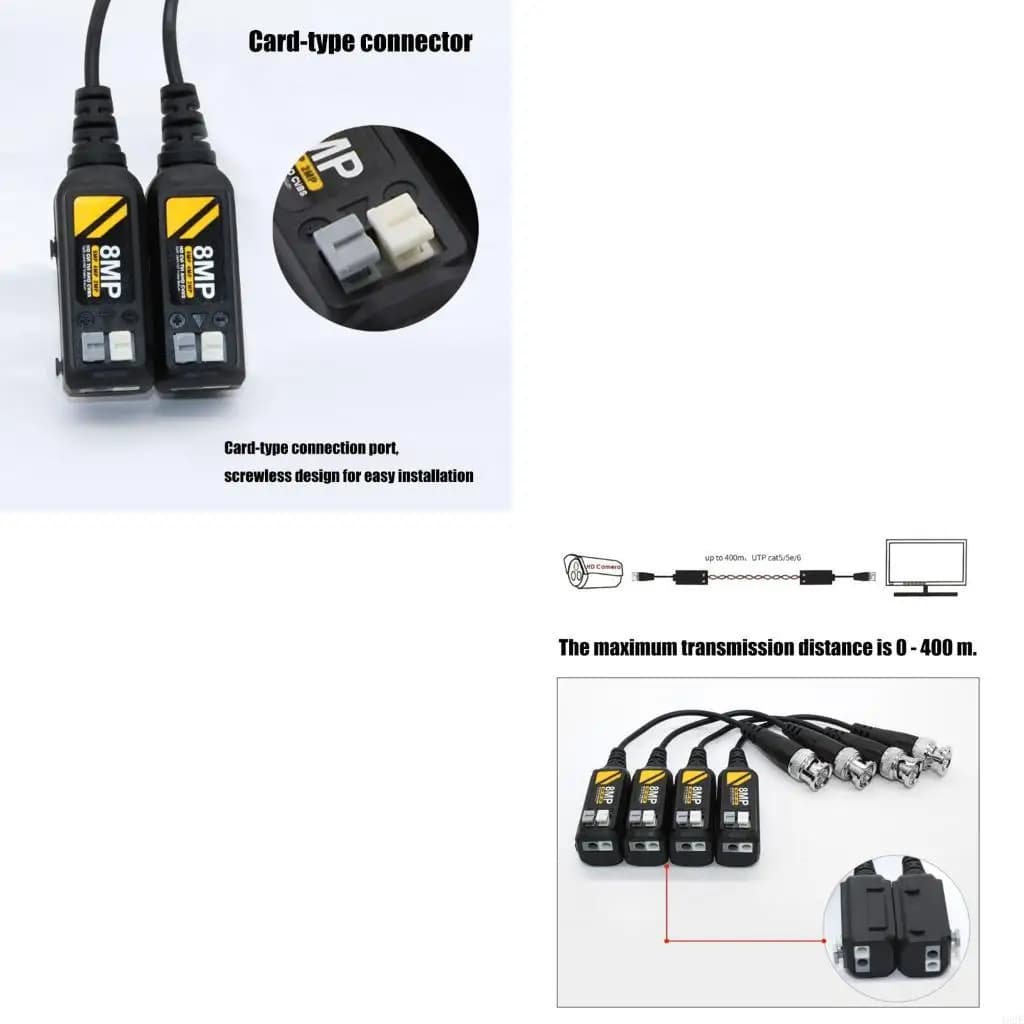 Plug and Play 462E Dual Braided Video Transmitters for AHD CVI TVI security systems