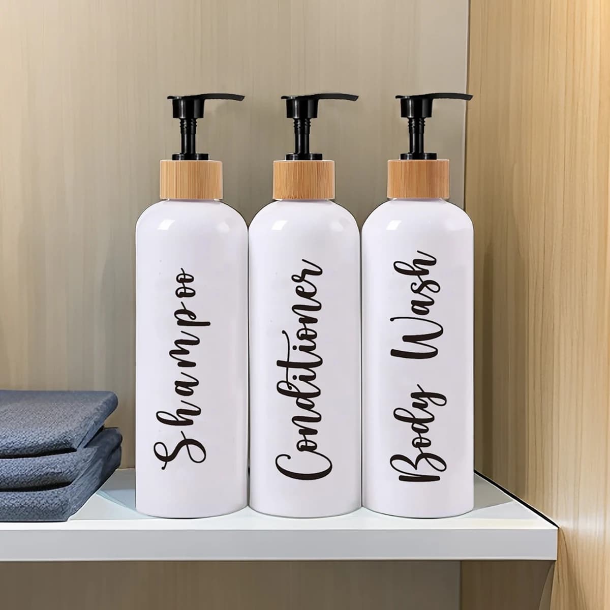 Set di Dispenser per Shampoo da 3 pezzi flacone per lozione da bagno con pompa flacone riutilizzabile per balsamo per Gel doccia 500ML