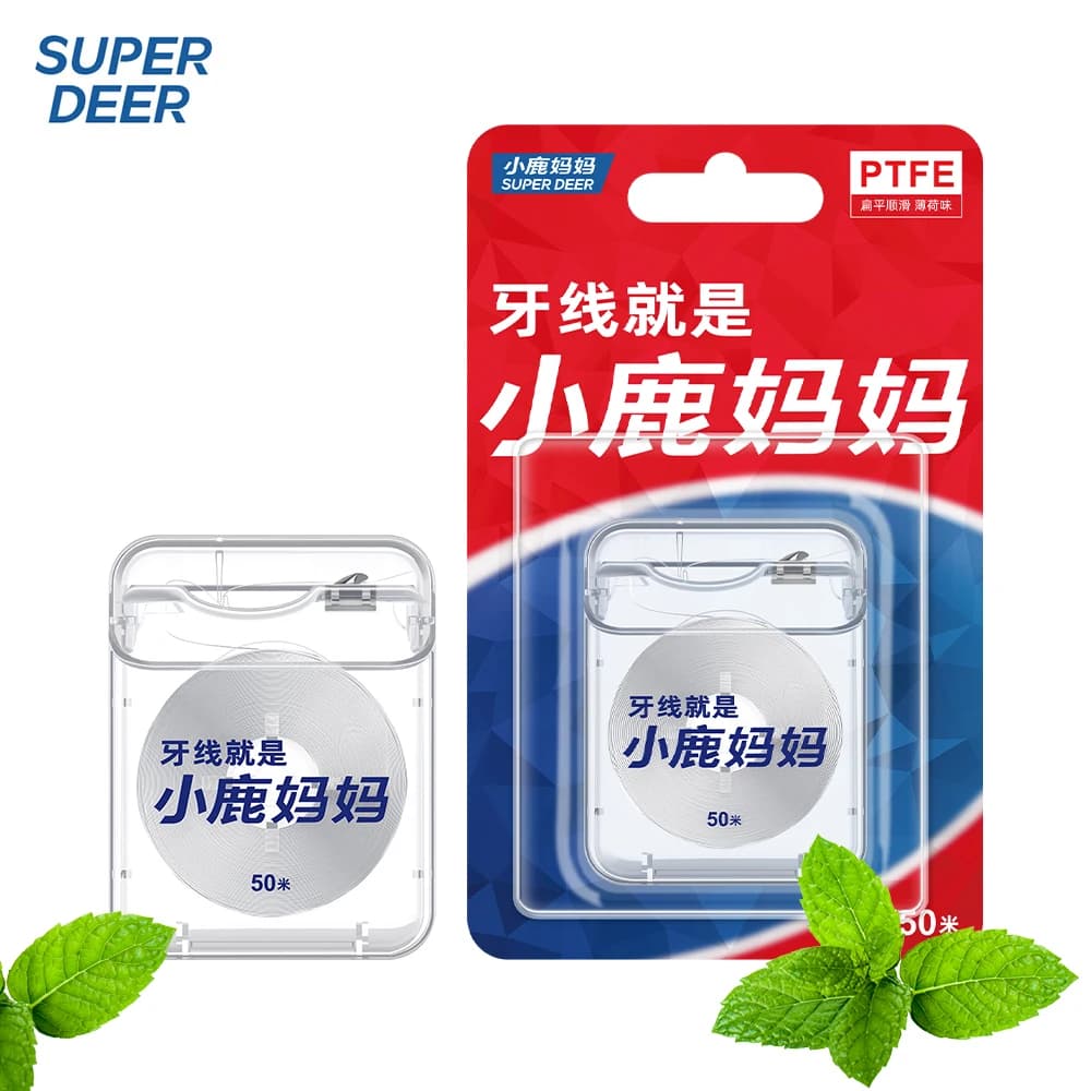 Super Cervo 50m Filo Flosser Menta Spazzola Interdentale Denti Bastone Igiene Orale Filo Pulito Pratica Salute Igiene Orale