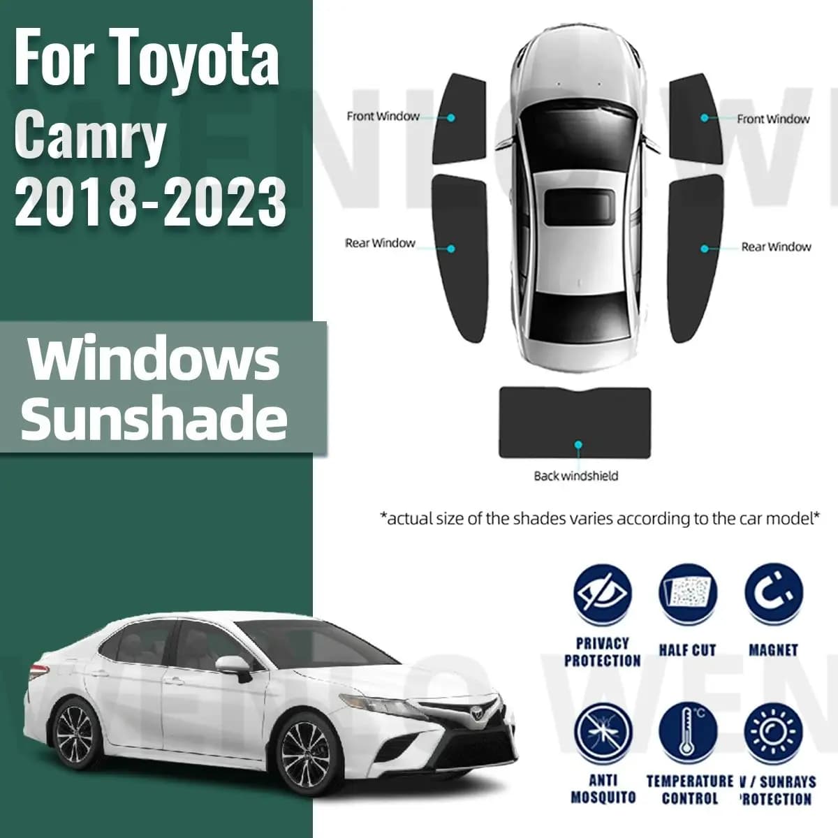 Per Toyota Camry XV70 2018-2023 Auto Magnetica Parasole Scudo Parabrezza Anteriore Tenda Lato Posteriore Finestra Del Bambino Tenda Da Sole