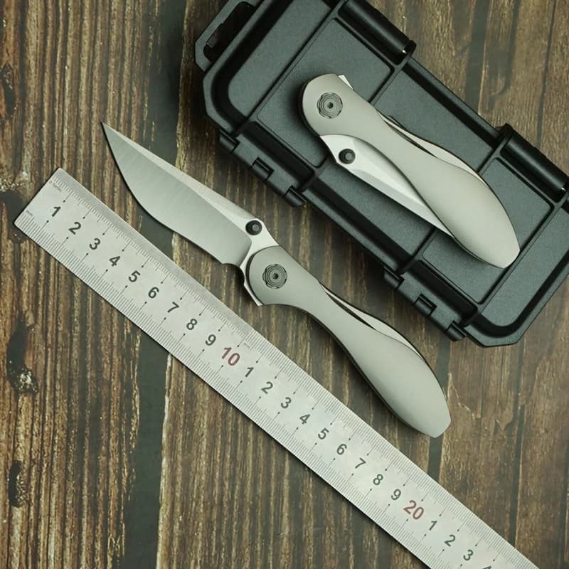 New Folding Knife Real Titanium Handle M390 Steel Outdoor Camping Kitchen Survival Multi functional EDC Tool