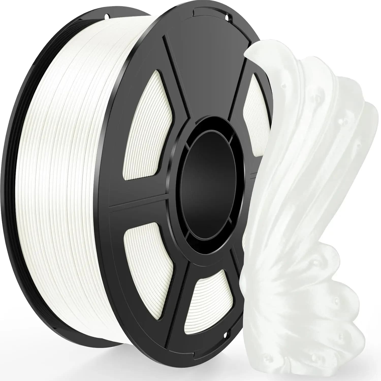 Filament PLA 3D in 1,75 mm white silk for 3D printers, safe, vacuum packed