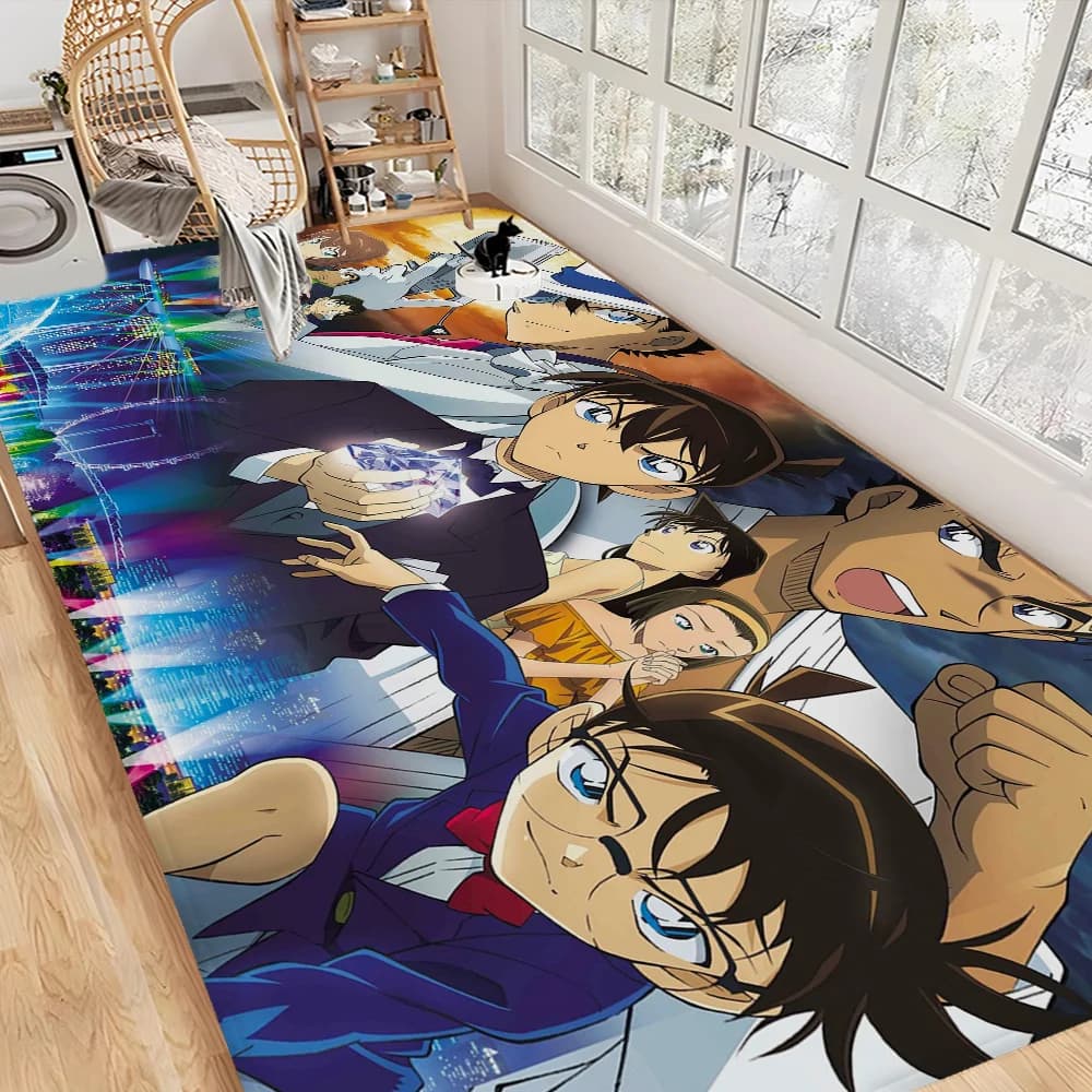 Detective Conan Tappetino antiscivolo Assorbe acqua Cuscino a striscia lunga Tappetino per camera da letto Alfombra