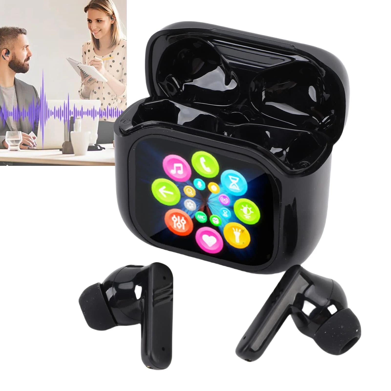 Translation earphones support over 140 languages Bluetooth 5.4 with real-time translation with touch screen