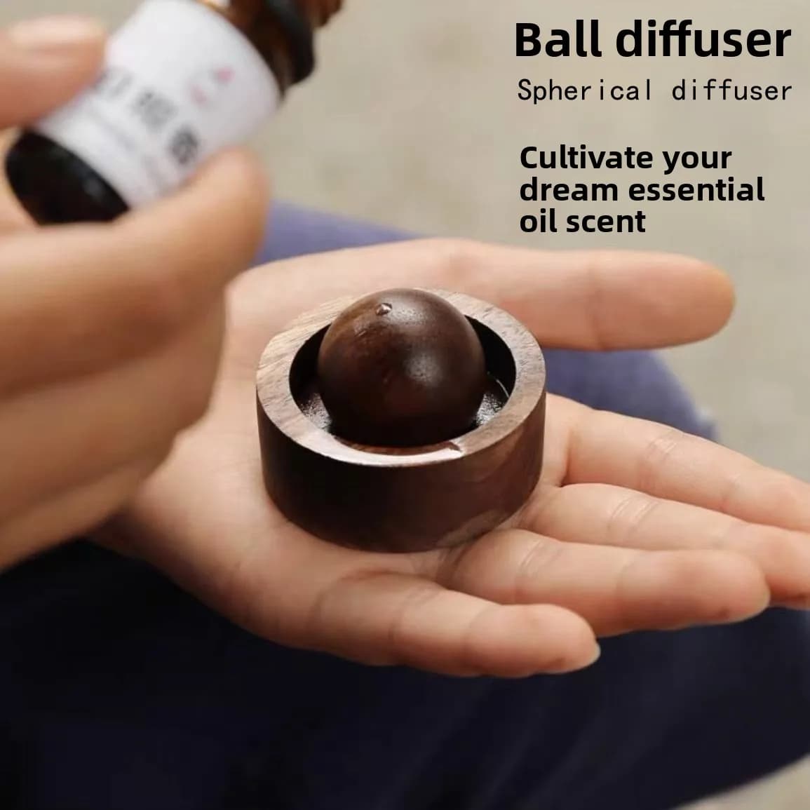Diffusore di Oli Essenziali in Legno, Ornamento Aromatico a Lunga Durata per Auto e Casa, Diffusore di Fragranze in Legno Massiccio per Camera da Letto