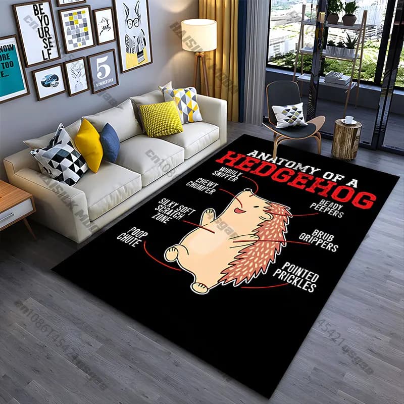 Tappeto con illustrazione giocosa dell'anatomia dell'unguento, tappeto da yoga, decorazione per soggiorno, tappetino per gattonare per bambini, zerbino, tappeto decorativo