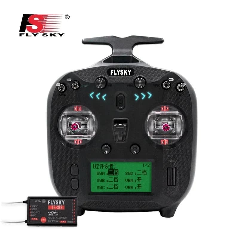Trasmettitore RC FLYSKY FS-ST8 2.4GHz Protocollo ANT con Ricevitore FS-SR8/FS-SR8A 8 Canali Distanza di Controllo Remoto 1000M
