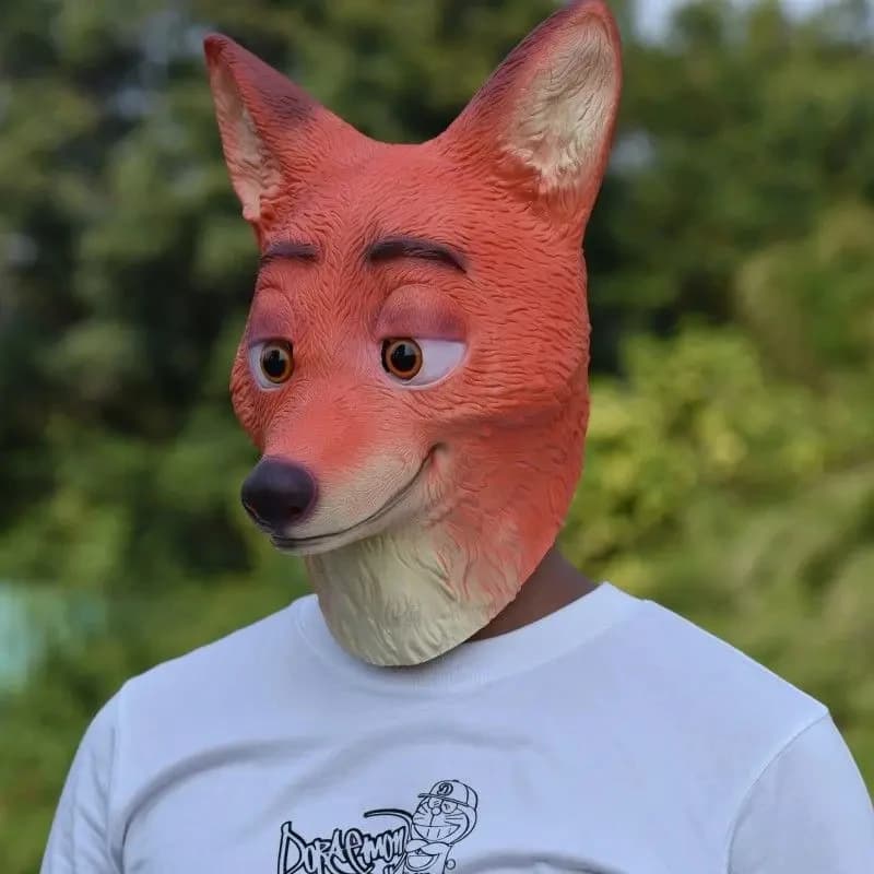 Maschera in lattice integrale Halloween New Hopps - Accessorio realistico per cosplay animale, costume da festa per adulti e bambini 158gj