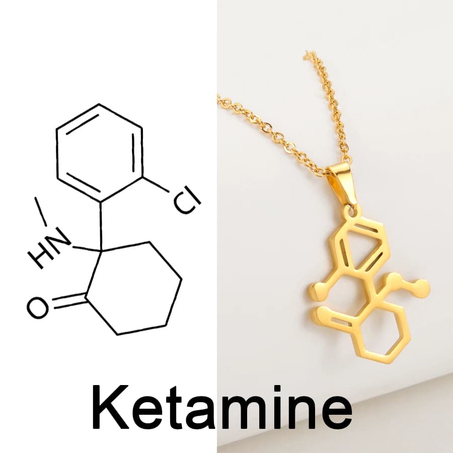 Unift Women's Stainless Steel Necklace Chemical Neuron Biology Jewelry Psychology Accessories Antidepressant Molecular Formula