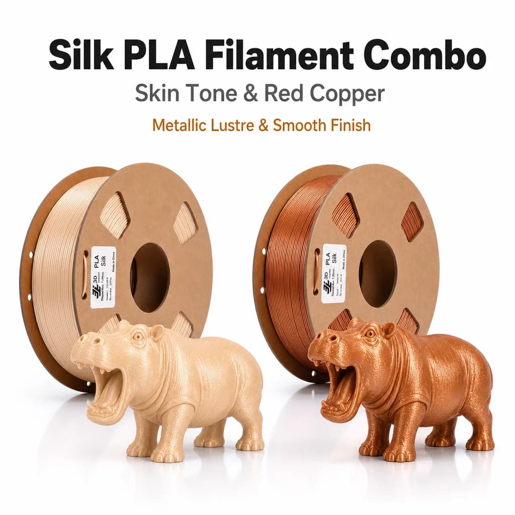 Silk Skin Tone Red Copper PLA 1.75mm Metallic 3D Filament ±0.02mm FDM 200g/250g/1000g Optional