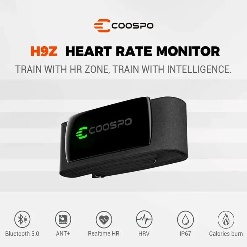 COOSPO H9Z cardiofrequenzimetro ricaricabile cinturino toracico sensore HR HRM Bluetooth5.0 ANT + ip67uso impermeabile per Garmin/Wahoo/Zwift