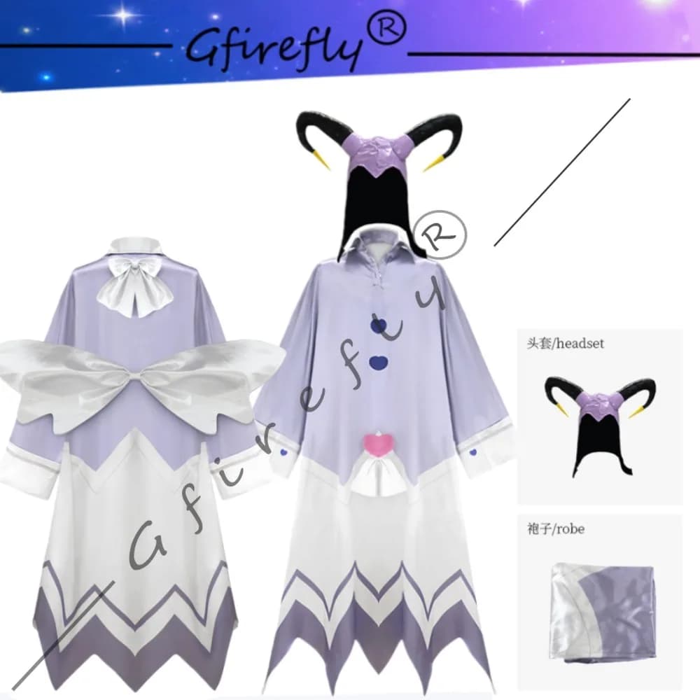 Costume Cosplay di Adam da Hazbin Hotel, Pigiama Blu del Personaggio con Copricapo, per Halloween, Spettacoli Teatrali e Convention Anime