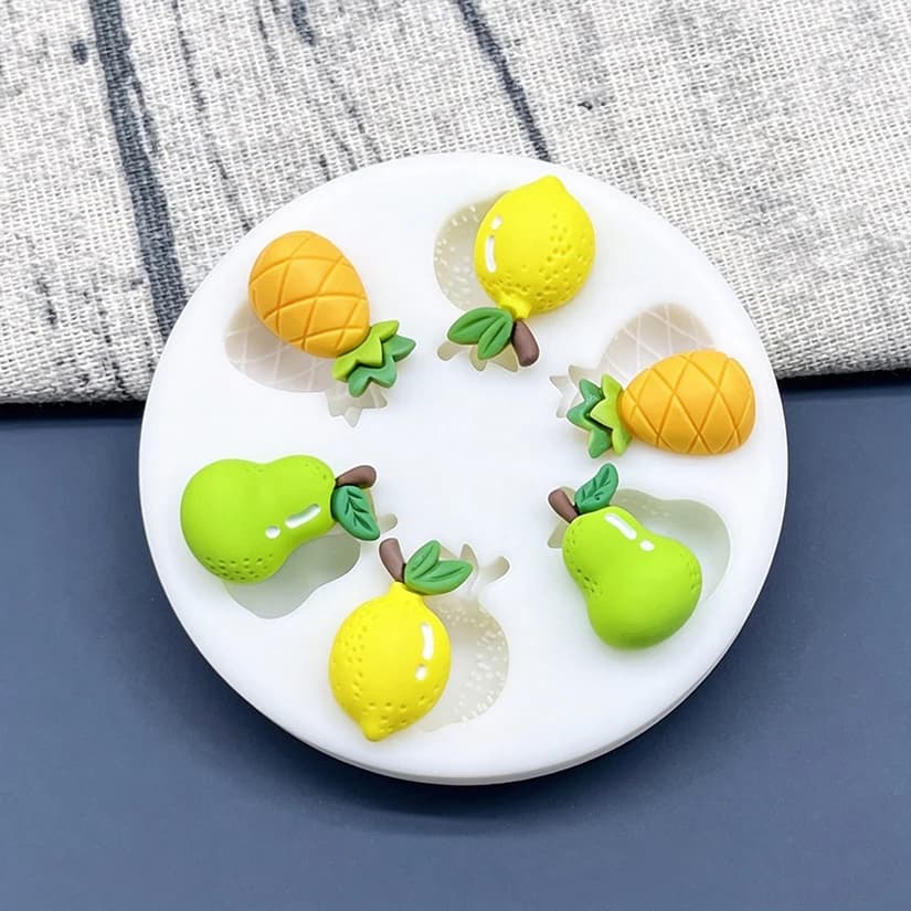 Lemon Pineapple Pear Silicone Mold Sugarcraft Chocolate Cupcake Baking Mold Resin Fondant Cake Decorating Tools