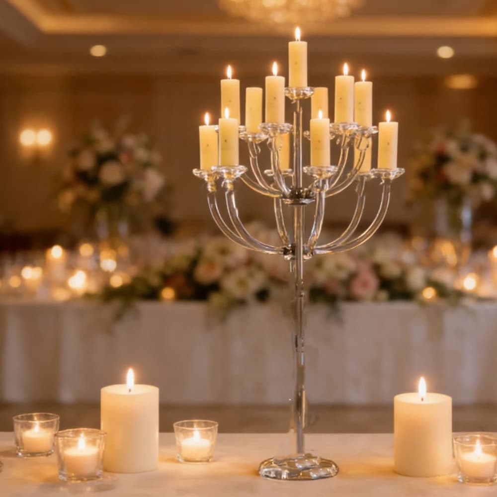 1-12 pezzi Decorazioni per feste e matrimoni, grandi candelabri in acrilico senza paralumi per centrotavola