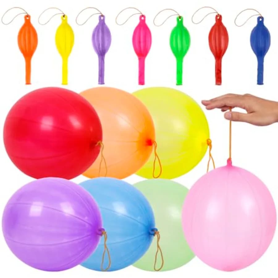 Punch Balloons, Birthday Balloons Party Favors For,36Pcs Thickened Heavy Duty Neon Punching Bouncy Ball for Party Goodie Bag St