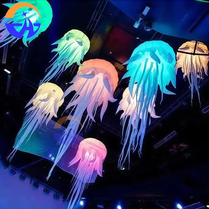 Pallone Gigante Gonfiabile a LED Luminoso a Forma di Medusa con Tentacoli di Polpo per Illuminazione Interna ed Esterna, Feste, Palcoscenici e Vacanze