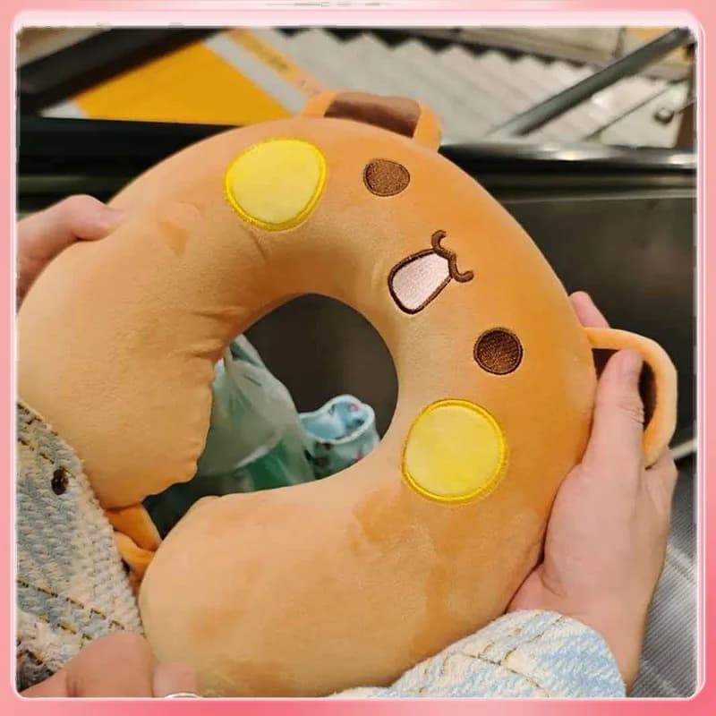 Cuscino a U Bubu Dudu, Morbido Peluche a Forma di Panda, Cuscino da Viaggio Portatile per Adulti e Bambini, Ideale per Nanna e Voli