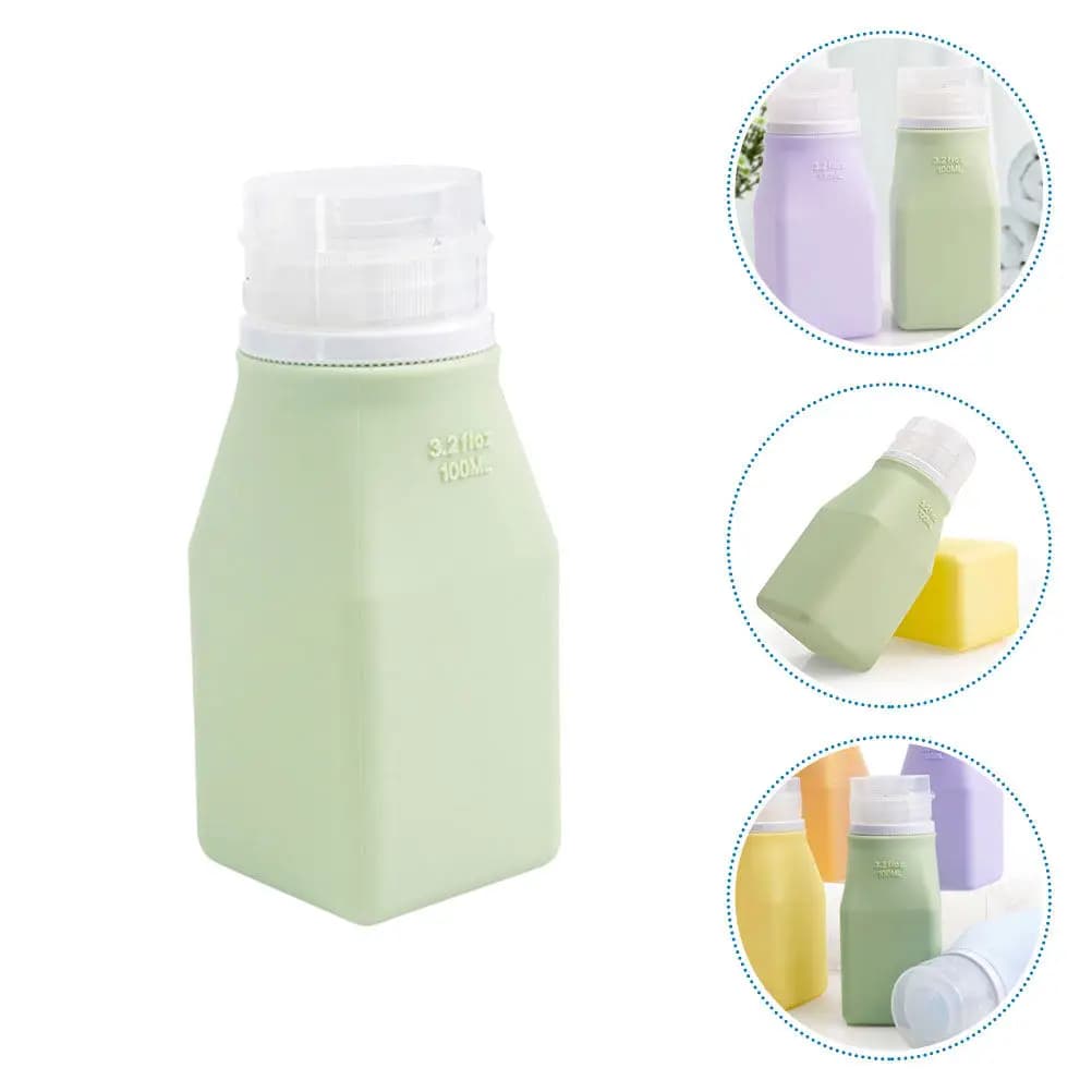 Set di flaconi da viaggio in silicone da 100 ml, dispenser vuoti ricaricabili per shampoo, balsamo e sapone liquido, ideali per lozioni skincare, a prova di perdite