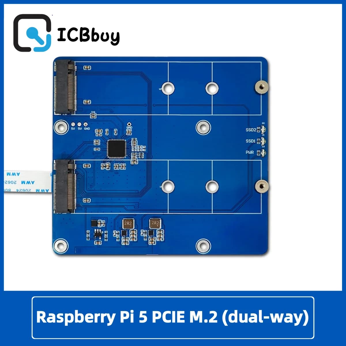 Solid state unit Raspberry Pi 5 PCIE M.2 (double way) extended version NVME protocol