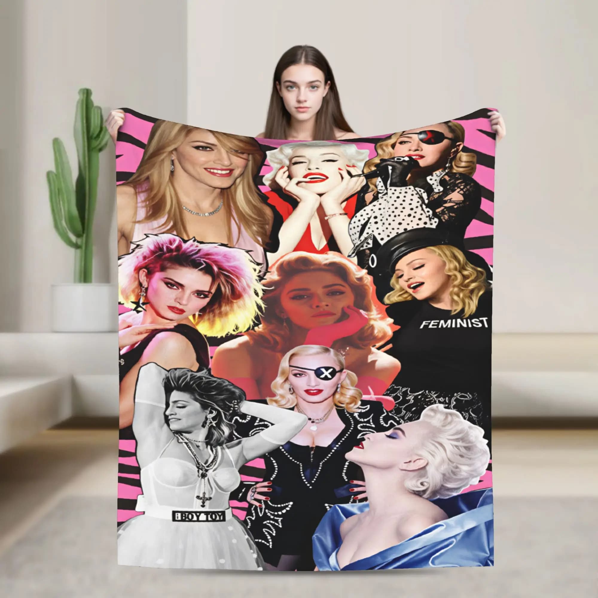 M-Madonna Confessions I Feel So Free Flannel Blankets Warm Bedding Throws for Couch Bed Picnic Novelty Bedspread Sofa Bed Cover