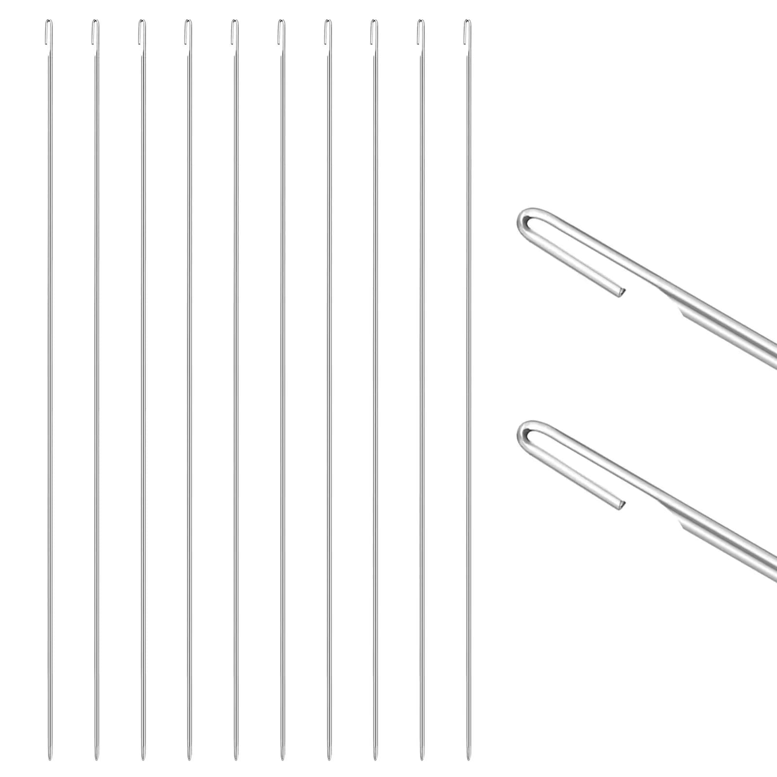 Kit di 10 Aghi per Perline in Lega per Creazione di Gioielli, Bracciali e Collane, Aghi per Infilare e Lavorare con Perline