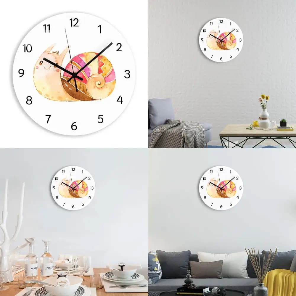 Simple wall clock with acrylic insect pattern, living room, quiet, Nordic, creative, for home, round watch